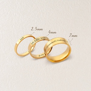 Parola personalizzata all'interno dell'anello della banda di 2-7mm anello della banda di 2-7mm nome personalizzato anello di impilamento Unisex Memorial regali di anniversario - Product Image 3