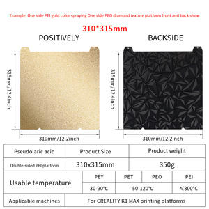 3DSWAY Creality K1 Max PEI Plaque de construction 235mm 315mm Double face Carbone PEO PET <span class=keywords><strong>PEY</strong></span> Plaque de construction pour Bambu Lab Revêtement lisse - Product Image 4