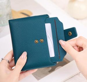 New <b>RFID</b> Blocking Women's Coin Purse with Lychee Pattern Three Fold Card Holder Fashionable and Portable Short <b>Wallet</b> - Product Image 6