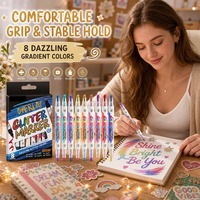 Coffret de marqueurs acryliques scintillants best-sellers – Stylos créatifs de coloriage graffiti pour enfants, double pointe pailletée