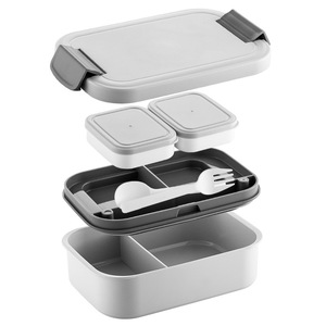 Qijia Bento Box Large Capacity <b>Microwave</b> Safe Lunch Box With Fork Spoon Student Outdoor Picnic Use - Product Image 1