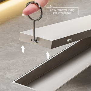 SUS 304 Stainless Steel Invisible Rectangle <b>Linear</b> <b>Drain</b> Concealed Tile Insert Long Shower Floor <b>Drain</b> for Bathroom - Product Image 6