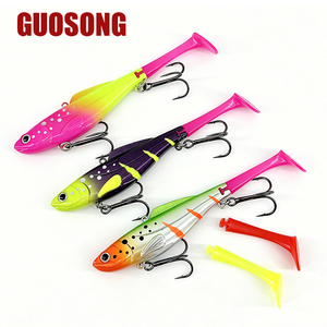 Leurre de pêche sur glace hivernal <span class=keywords><strong>VIB</strong></span> de 110 mm, 25 g, avec revêtement UV, 8 couleurs, coulant, avec deux queues souples supplémentaires, leurre vibrant artificiel - Product Image 1