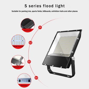 Projecteur extérieur étanche IP66 noir led 10w 20w 30w 50w 100w 200w 300w <span class=keywords><strong>400w</strong></span> jardin cour a mené la lumière d'inondation - Product Image 4