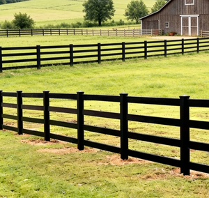 Valla Ecológica y Fácil de Montar para Caballos, Blanca, de 3 Rieles, de Plástico PVC Vinilo con Modelado 3D para Rancho o Corral, 4.5 pies de Altura - Product Image 2