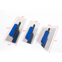 Truelle de plâtrage en acier inoxydable avec lame de 0,7 mm et poignée souple pour travaux de plâtrage mural