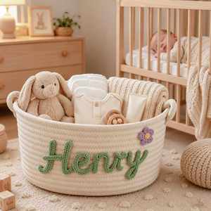 Rectangle Storage Cotton <b>Rope</b> Weaving Organizer Bin Multifunctional Keepsake Gift <b>Basket</b> Nursery Decor Multi-Purpose - Product Image 3