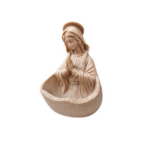 Figurine personnalisée en résine Polystone à texture grès, Vierge Marie priante, avec bol de rangement en résine, statue religieuse catholique, plateau de rangement