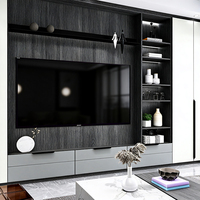 Table TV en bois personnalisée BOSNiE pour salon et chambre à coucher, meuble TV moderne avec rangement, console TV de luxe, option de montage mural