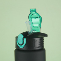 Type de paille 1 litre bouteille d'eau gobelet d'eau en plastique pour adultes étudiants bouteille de boisson avec paille bouteilles d'eau de sport en gros