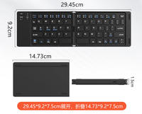 Keyboard Mini Lipat Isi Ulang Nirkabel Bahan ABS untuk Ponsel, Tablet, Laptop, dan Desktop