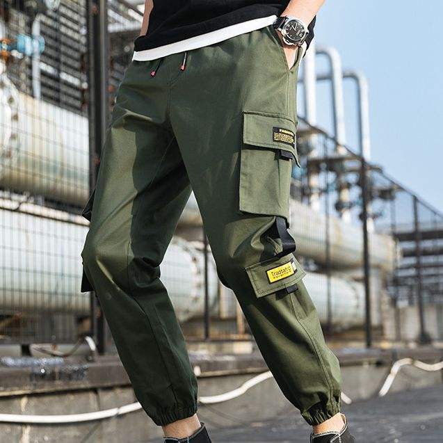 Men's Joggers Pants Elastic Long Trousers with Pockets