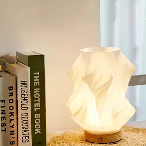 Nordic Indoor Decorative Rechargeable Lighting Abs Design Led For Dinning Switch Table Lamp Restaurant Candle Bedside Desk Lamp