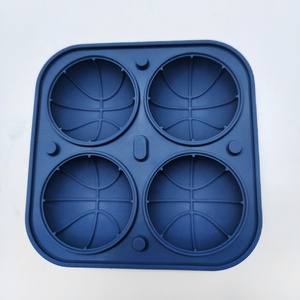 Silicone Basketball Shape Ice Cube Mold 4 Cavities For Ice <b>Cream</b> Making Multicolor Options - Product Image 4
