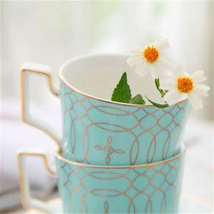 Ensemble tasse et soucoupe en céramique personnalisé, glaçure colorée, bordure dorée de luxe, porcelaine, pour expresso, cappuccino, café turc, thé - Product Image 6