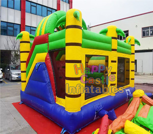 Château gonflable commercial personnalisé sur <span class=keywords><strong>le</strong></span> thème de la jungle avec éléphant, en PVC, avec toboggan, jeux d'extérieur à vendre - Product Image 4