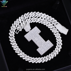 925 Sterling Silver Iced Hip Hop Đồ Trang Sức VVS Moissanite Kim Cương Tùy Chỉnh Thiết Kế Vòng Cổ Mặt Dây Chuyền Thư/Số/Tên/Logo Trẻ Em - Product Image 3