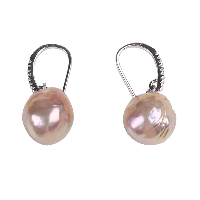 Fancy 925 silver 11-12mm Edison pearl earrings