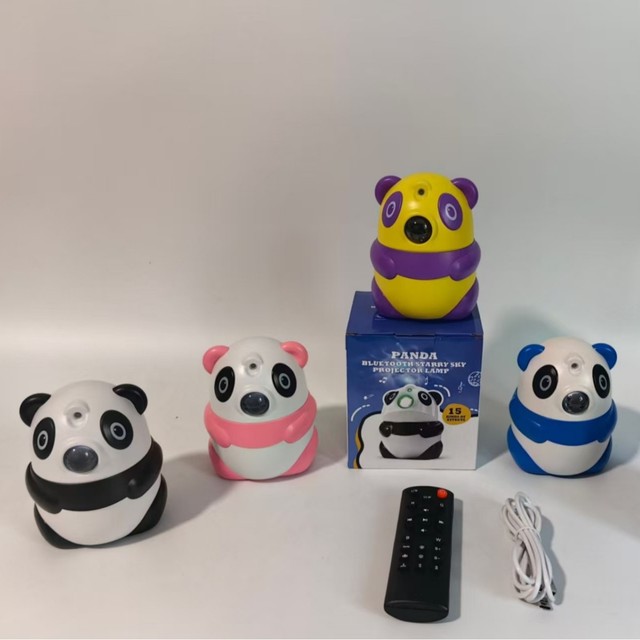 New Panda Starry Sky LED Projection Lamp USB Plug-in Night Light for Music Remote Control for Children's Bedroom