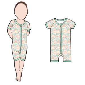 Qingli OME Custom Factory NO Tariff 2026 Nouveau <span class=keywords><strong>Shorty</strong></span> Personnalisé Imprimé Œuf de Pâques en Bambou avec Fermeture Éclair, Confortable et Respirant - Product Image 1
