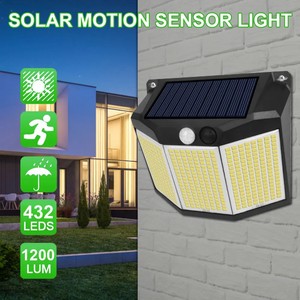 Projecteur <span class=keywords><strong>solaire</strong></span> LED 294/432 à <span class=keywords><strong>détecteur</strong></span> de mouvement, étanche, pour extérieur, allée, jardin, garage - Product Image 1