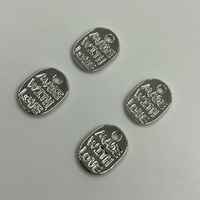 Breloque en métal poli argenté écologique avec inscription en relief pour chaussures habillées, accessoires capillaires, quincaillerie artisanale en gros