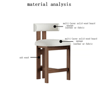 Tabouret de bar moderne en bambou massif avec coussin pour l'extérieur, la réception d'hôtel ou la chaise de salon de café