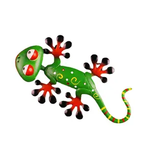 Chinese Supplier Cheap Colorful Amazing Wall-mounted Lizard Metal Garden Ornament