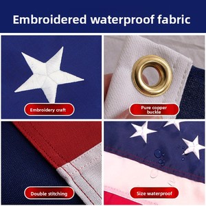 Guirlande drapeau américain transfrontalier pour décoration extérieure, Fête de l'Indépendance, vente en gros, bannière étoilée américaine brodée en tissu Oxford 210D - Product Image 4