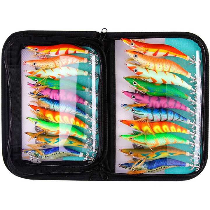 4 Pièces en Plastique Lumineux, Calmar Crevettes Gabarit Leurres