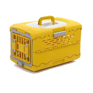 도매 애완 동물 기도 상자 플라스틱 애완 동물 케이지 야외 접이식 고양이 캐리어 휴대용 여행 수송 상자 작은 개 항공 상자