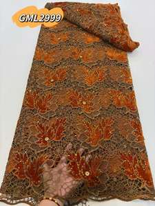 Tissu en dentelle de velours africain de haute qualité en gros, perles de velours africain, broderie, dentelle guipure, tissu en dentelle africain Inmyshop - Product Image 4