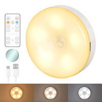 Lampe à LED rechargeable magnétique, tactile, à intensité variable, 3 températures de couleur, minuterie, télécommande, pour chevet