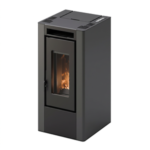 Poêle à granulés de bois moderne autoportant 8KW en acier avec télécommande pour chauffage intérieur et utilisation en salon - Product Image 1