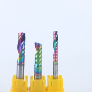 Dlcカラフルコーティングシングルフルートエンドミルアルミフライスカッターアルミ合金切削ルータービット - Product Image 2