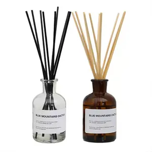 Wholesale Household Fragrance Bottle 125ml Dark Brown Clear Glass Empty Reed Diffuser Bottle Glass Diffuser Bottles