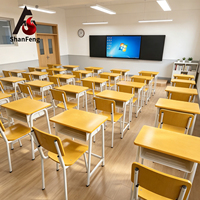 Ensemble bureau et chaise en contreplaqué personnalisé pour une seule personne, ergonomique, pour les élèves du collège et du lycée