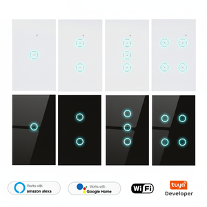 Interruptor de Pared Inteligente WiFi TUYA Graffiti de 110-240V 10A 2000W con Panel Táctil de Vidrio, Compatible con Control por Voz de <span class=keywords><strong>Alexa</strong></span> y Google Home - Product Image 2