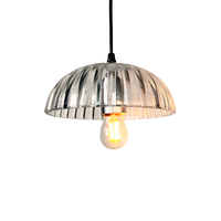 Suspension nordique en verre transparent, design côtelé, luminaire vintage pour restaurant, salon, café