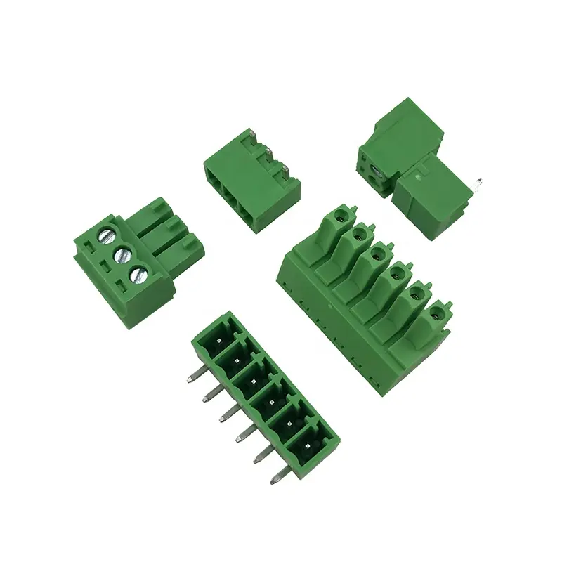 Pluggable Pitch 3.81Mm Terminal Blok Met 2P 3P 4P 5P 6P 24P genummerd Contact Pcb Vaste 90 Graden Pin