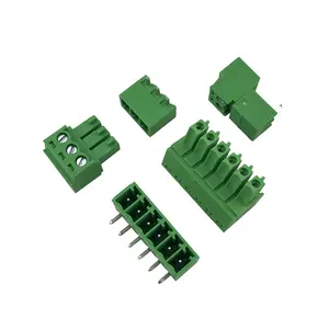 pluggable pitch 3.81mm terminal block with 2P 3P 4P 5P 6P to 24P numbered contact PCB fixed 90 degree pin