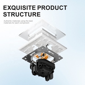 16A 220V EU tiêu chuẩn tường chuyển đổi ổ cắm màu trắng EU tường kính điện Đức ổ cắm 86*86 mét vuông Ổ cắm điện - Product Image 5