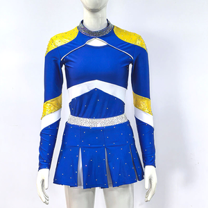 Falda de Animadora Personalizada con Pedrería, Conjunto de Uniforme de Animadora para Niñas, Traje Plisado Allstar para Competencia Escolar - Product Image 1