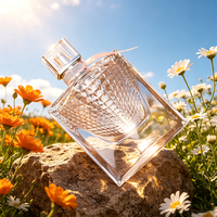 Botol Parfum Kaca Silinder Premium Artisan Terlaris 50ml, Botol Kosmetik Kosong dengan Desain Sisik Ikan