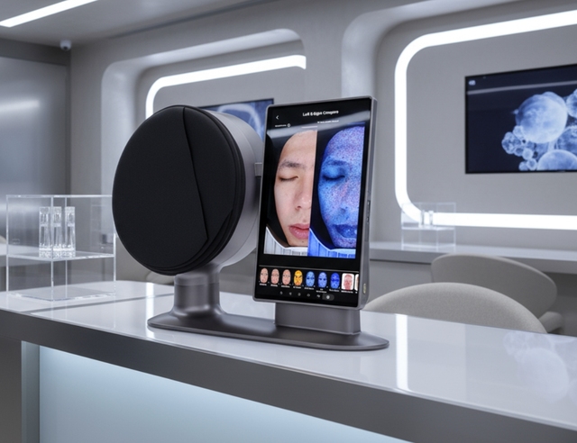 AI-Powered 3D Dermatoscope for Home Commercial Use Scalp Facial Skin Analysis Wrinkle Detection Acne Hair Analysis Desktop Model