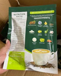 Café Instantáneo Original con Colágeno y Semillas de Chía de Marca Privada OEM, Bebida de Café en Polvo con Semillas de Chía Naturales, Empaque Personalizado Disponible - Product Image 6