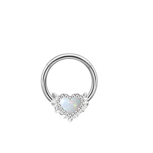Chaîne de ventre tendance en acier inoxydable CRYSPURE avec opale en forme de cœur, plaqué argent, pour mariage, fiançailles, <span class=keywords><strong>piercing</strong></span> de nombril - Product Image 5