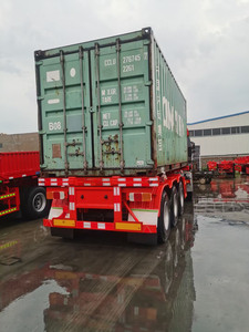 2-Achs-Stahlcontainer-Sattelauflieger 30 Tonnen 20ft 40ft 45ft Flachbettanhänger mit Doppelbremsanlage für Logistik an Ivoorküsten-Ports - Product Image 2