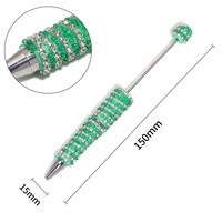 Stylos en résine dégradée avec perles de diamant, design entièrement orné de strass, pour bricolage, artisanat, chaîne à griffes, autocollant, stylos à perles de strass, vente en gros