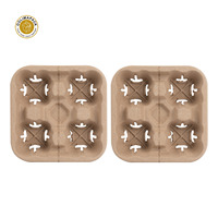 OOLIMA-Porte-pulpe de haute qualité, 4 tasses, plateau porte-pâte à papier à emporter, écologique